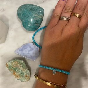 SYDNEY EVAN STYLE TURQUOISE HEALING CRYSTAL BEADED BRACELET